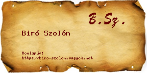 Biró Szolón névjegykártya