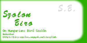 szolon biro business card